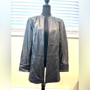 Denim & Co Women's Black Leather Jacket